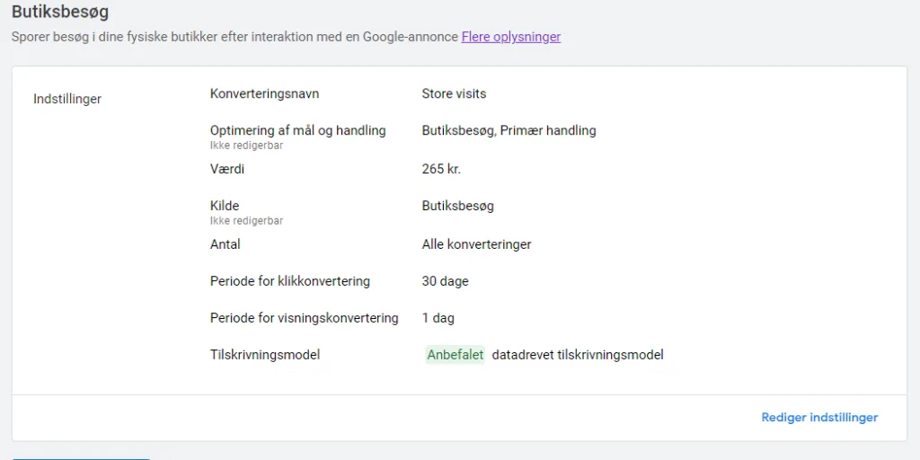 Butiksbesøg Google Ads